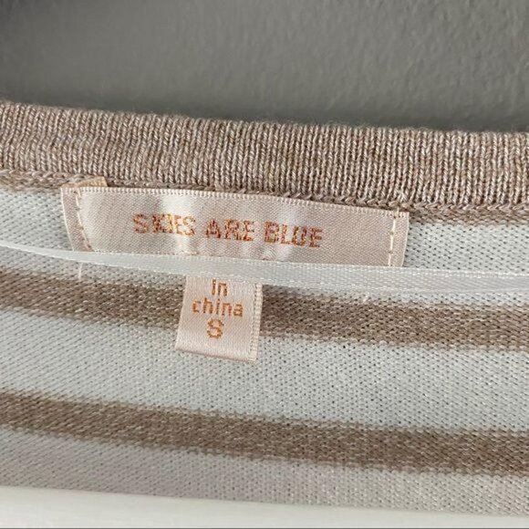 Skies Are Blue Pullover Sweater Cream Sz Small - Picture 3 of 8